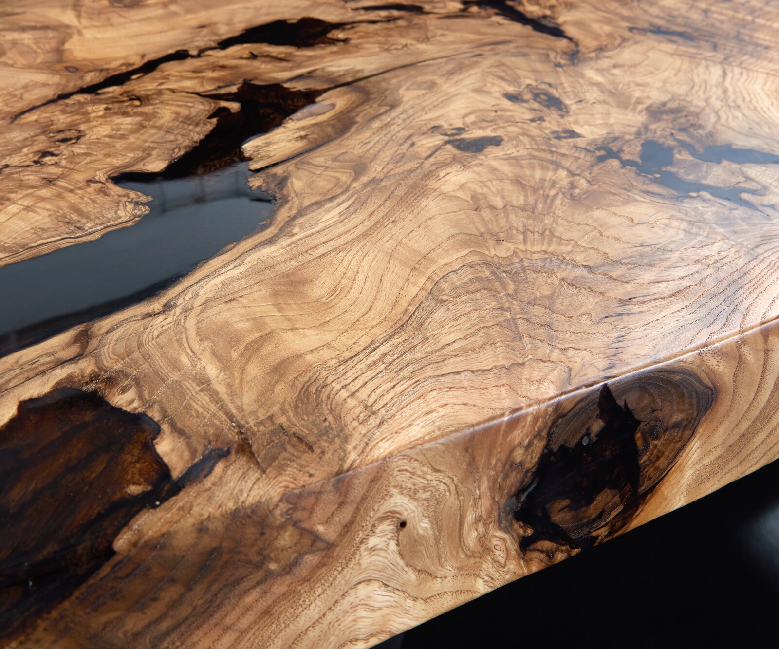 Tischplatte Esche Natur 200 cm Epoxid Unikat Nr. 34334 2
