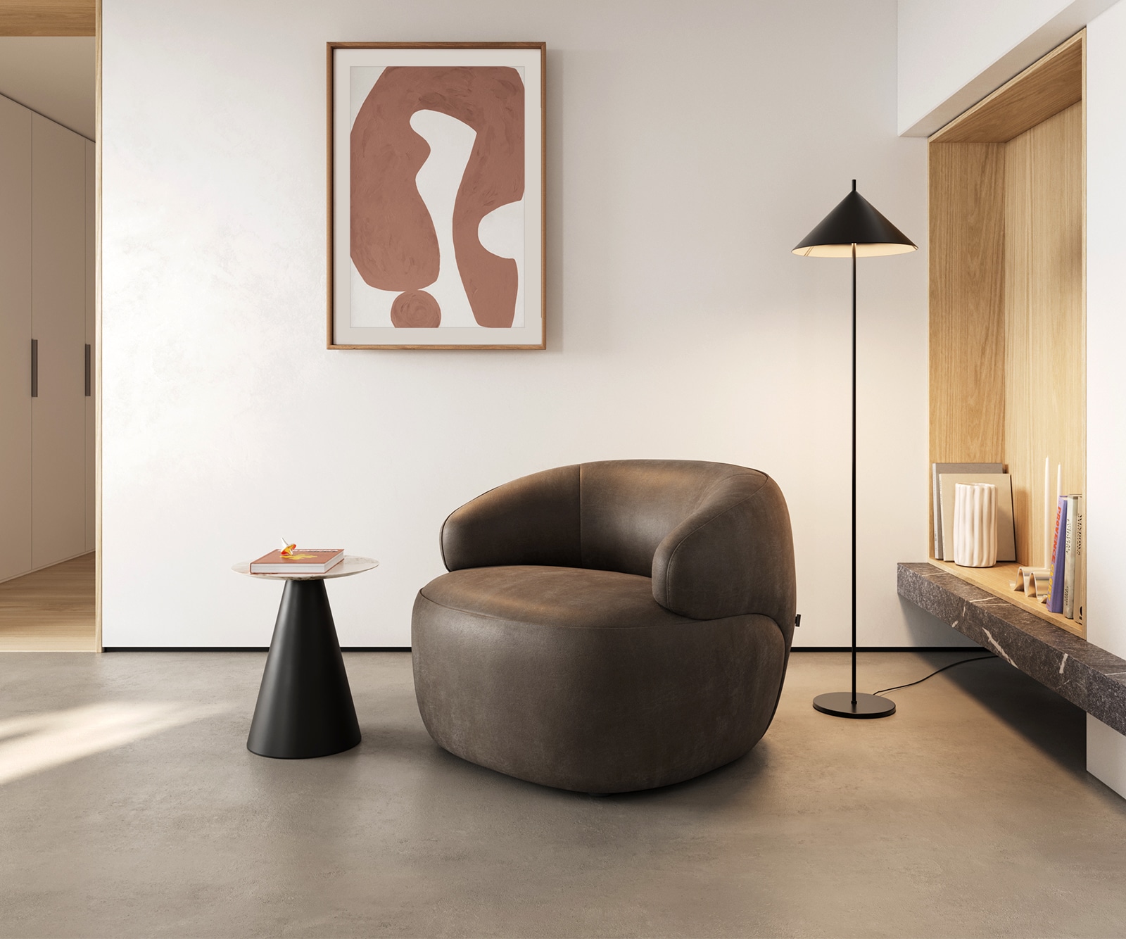 Loungesessel Nova 88x88 cm Mikrofaser Taupe Vintage Loungesessel Nova 88x88 cm Mikrofaser Taupe Vintage
