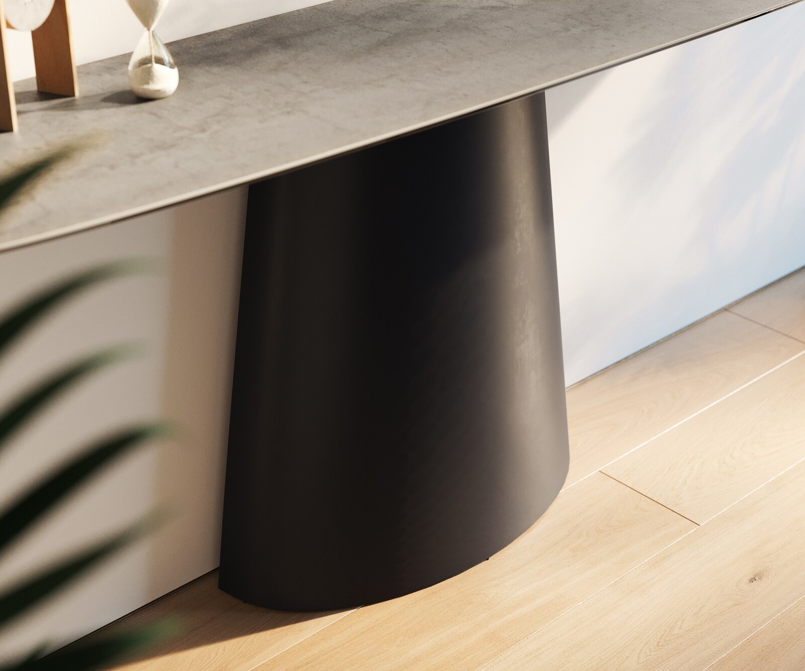 Konsolentisch Edge Boot 180x40 cm Keramik Beton Grau Conos Metall Schwarz 5