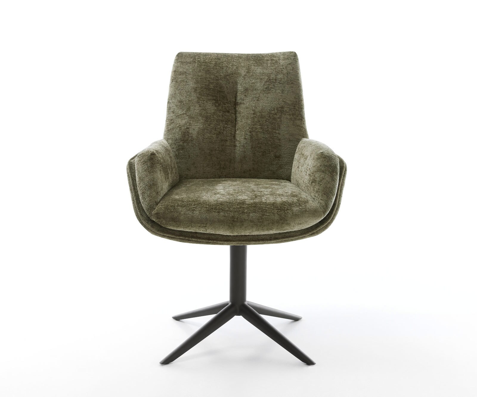Drehstuhl Clea-Flex Chenille Olive Fußkreuz Schwarz 360° drehbar Wippfunktion 1