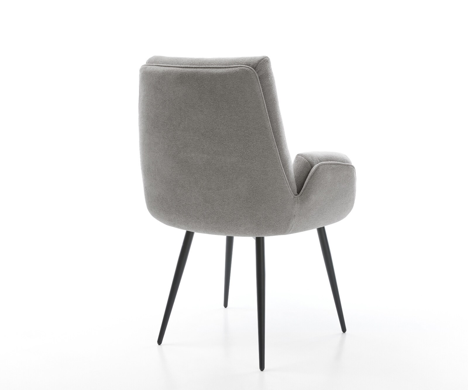 Esszimmerstuhl Clea-Flex Strukturstoff Soft Grau 4-Fuß konisch Schwarz 4