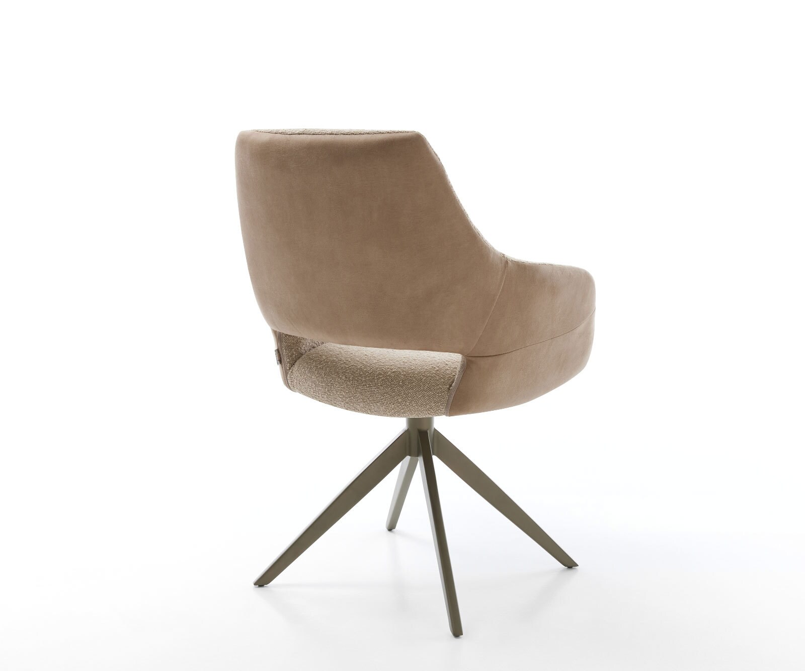 Drehstuhl Yago-Flex mit Armlehnen Materialmix Schlamm Kreuzgestell breit Effektfinish Titan 360° drehbar Wippfunktion Taschenfederkern 4