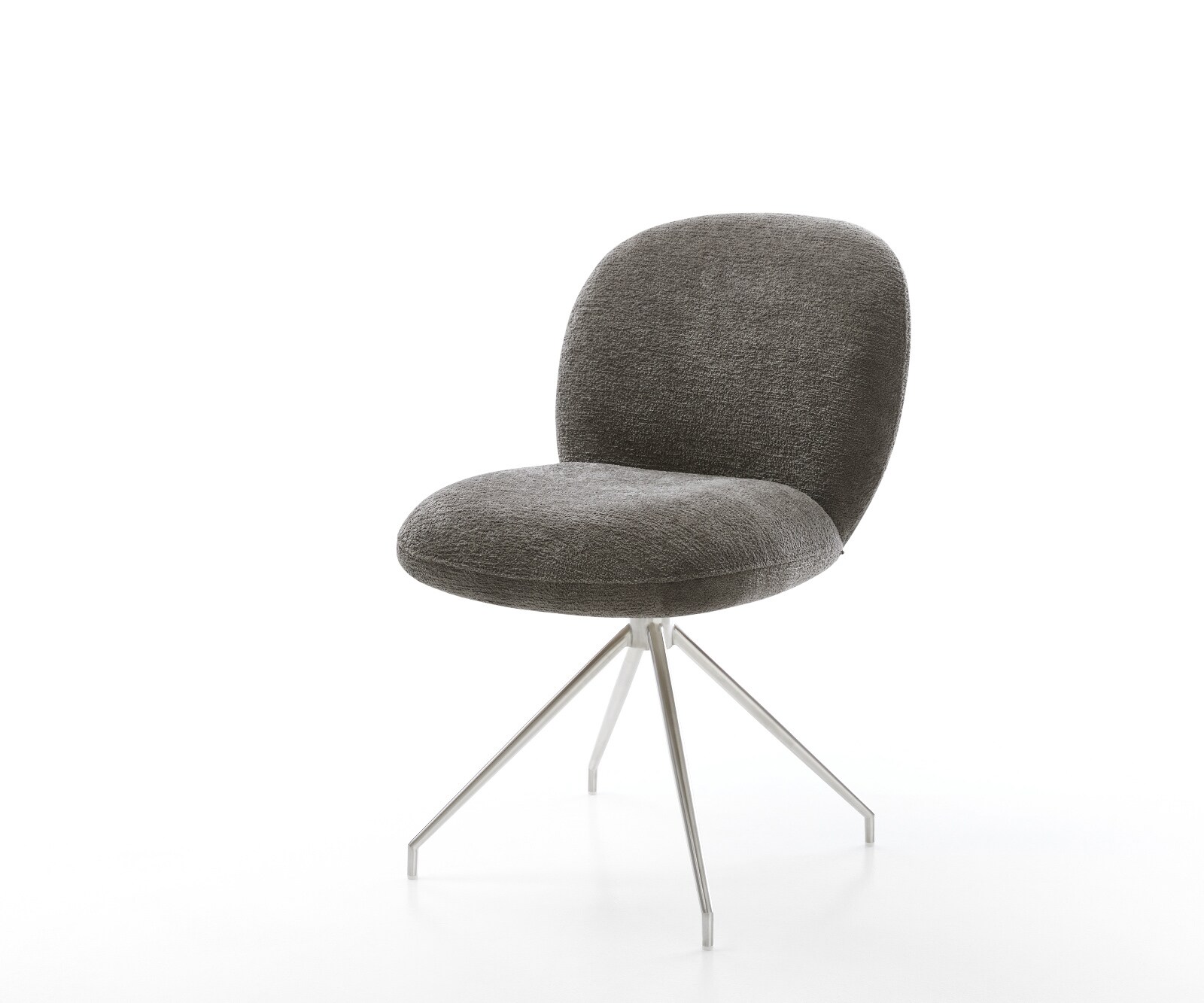 Esszimmerstuhl Nube-Flex Bouclé Soft Schlamm Kreuzgestell konisch Edelstahl Taschenfederkern 1