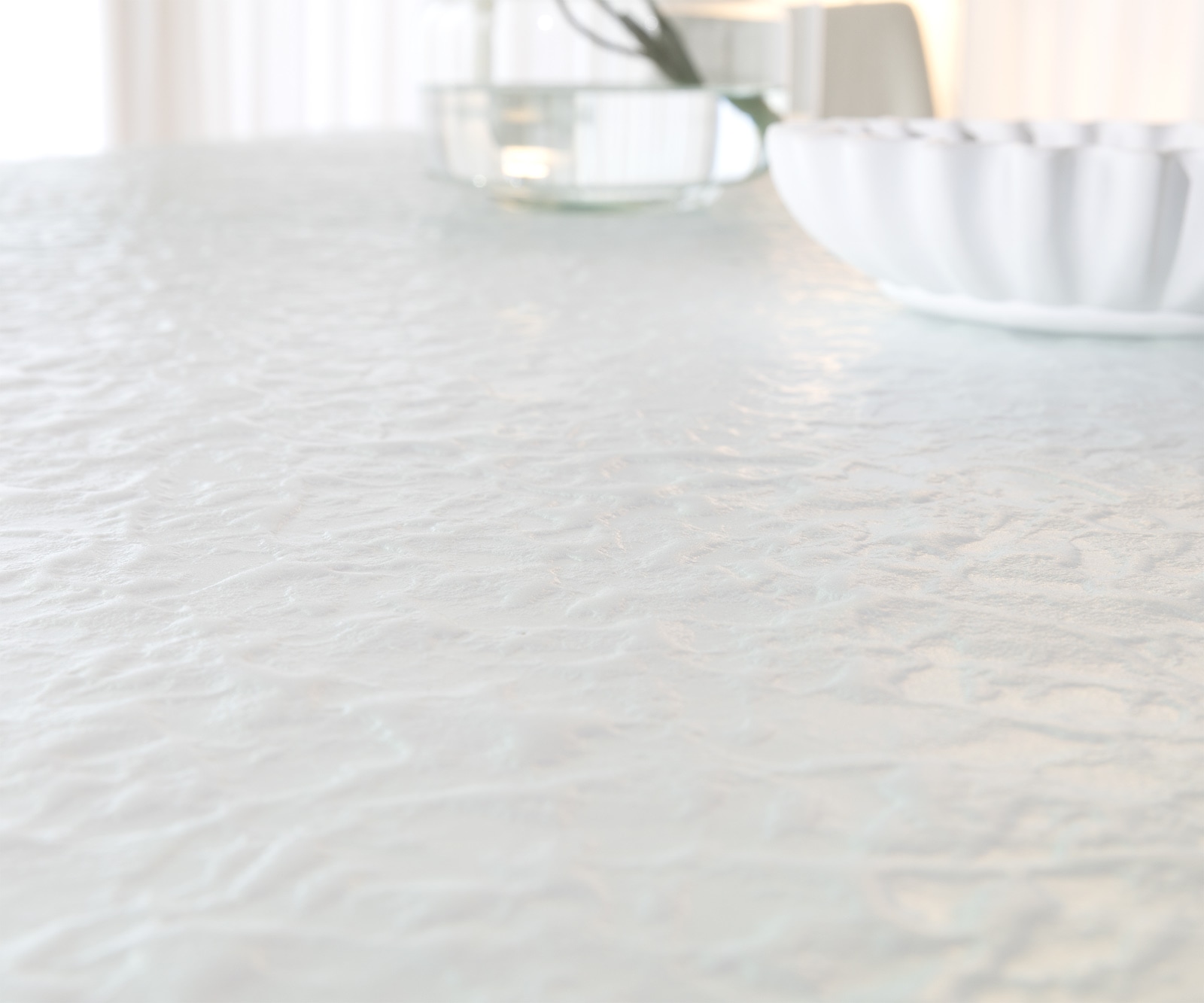 Esstisch Edge Boot 240x120 Reliefglas Perlmutt 3D-Design Wave Edelstahl 4