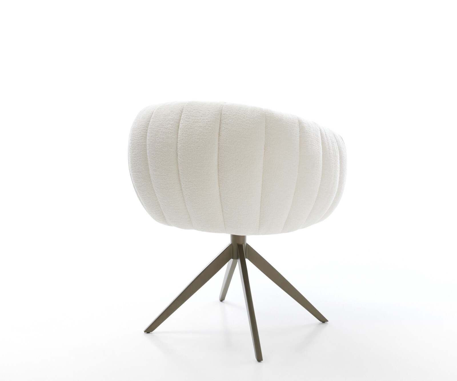 Drehstuhl Jada-Flex Bouclé Soft Beige Kreuzgestell breit Effektfinish Titan 360° drehbar Wippfunktion Taschenfederkern 5