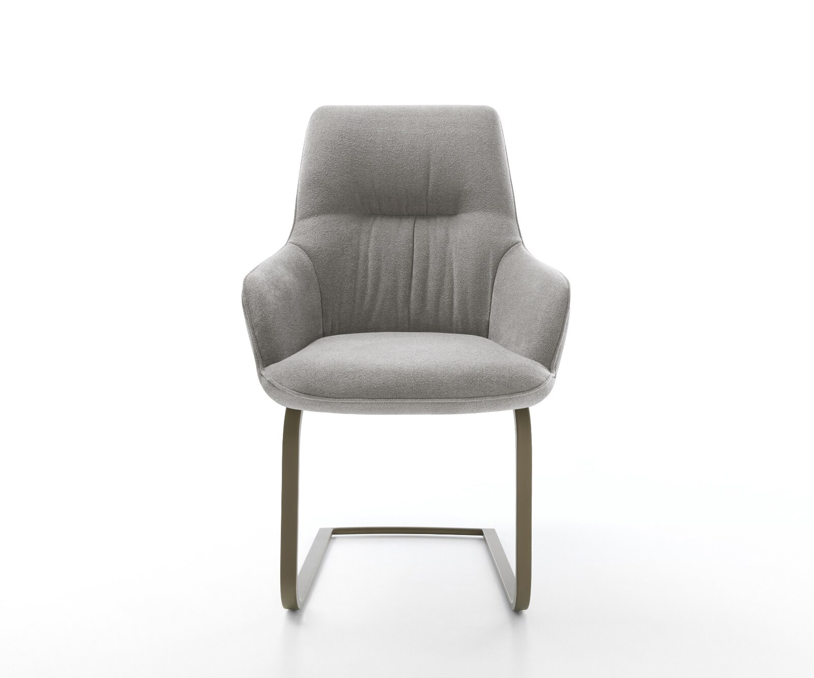 Freischwinger Zelia-Flex mit Armlehnen Strukturstoff Soft Grau Freischwinger flach Effektfinish Titan Taschenfederkern 2
