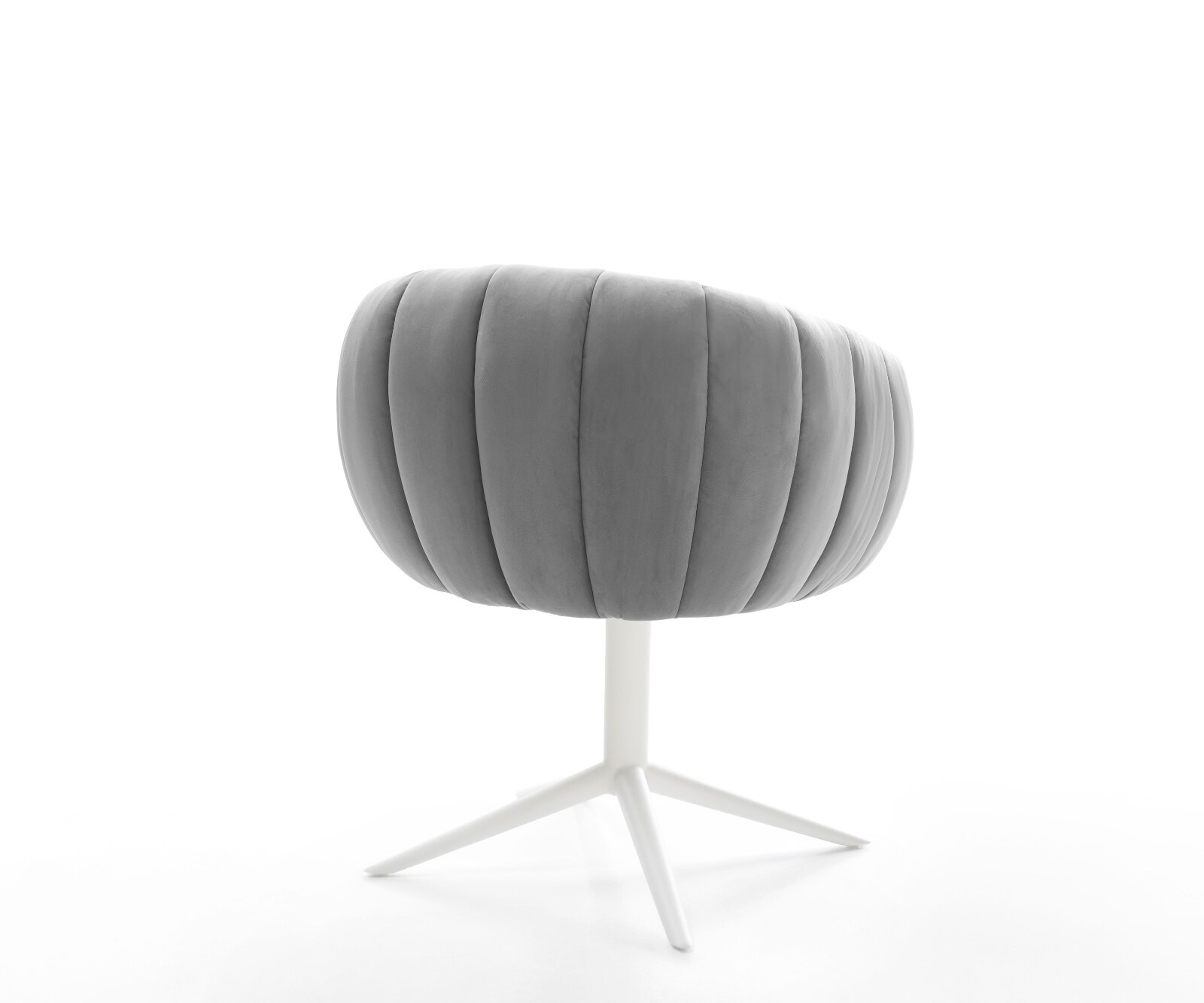 Drehstuhl Jada-Flex Samt Grau Fußkreuz Weiß 360° drehbar Wippfunktion Taschenfederkern 5