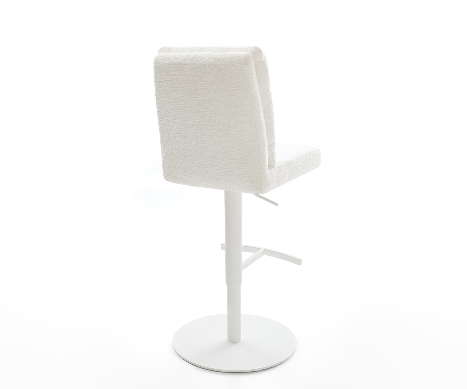 Barstuhl Pela-Flex Bouclé Soft Beige Drehfuß höhenverstellbar Metall Weiß 4