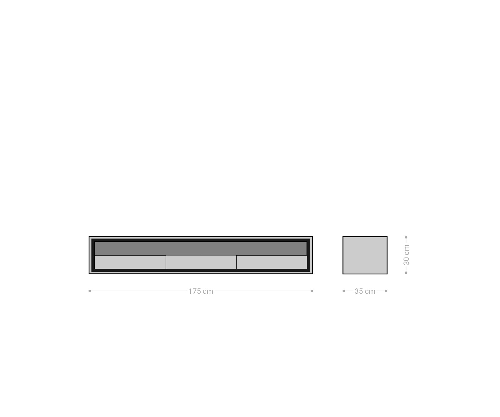 Lowboard Stonegrace 175 cm Akazie Natur 1 Fach 3 Schubladen  Steinfurnier schwebend 6