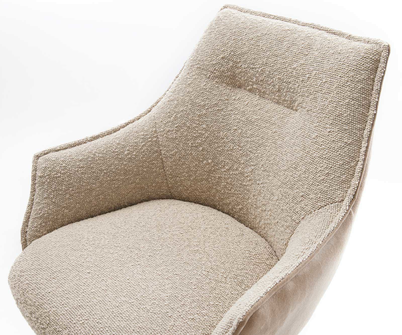 Barstuhl Alja-Flex Materialmix Mikrofaser Schlamm / Bouclé Schlamm Kufengestell Metall Schwarz Taschenfederkern 4
