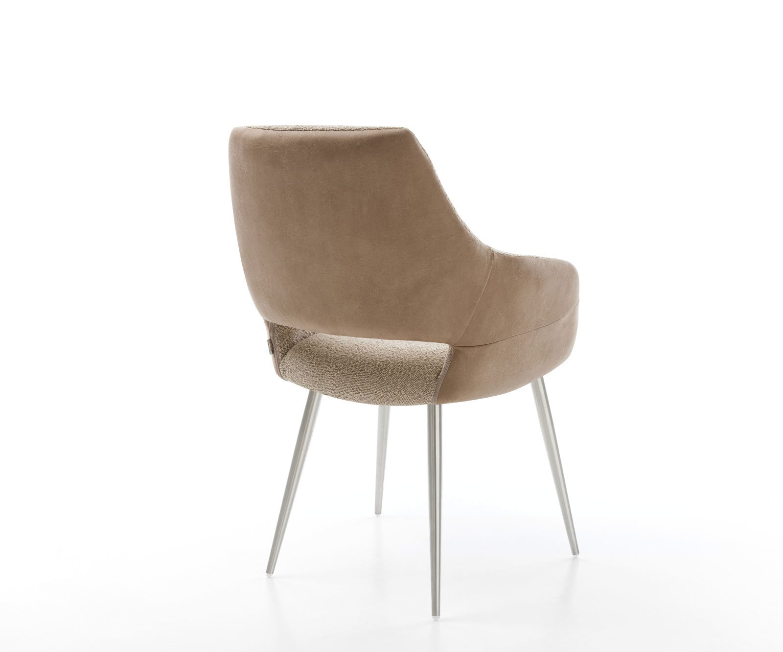 Esszimmerstuhl Yago-Flex mit Armlehnen Materialmix Schlamm 4-Fuß konisch Edelstahl Taschenfederkern 4 Esszimmerstuhl Yago-Flex mit Armlehnen Materialmix Schlamm 4-Fuß konisch Edelstahl Taschenfederkern 4