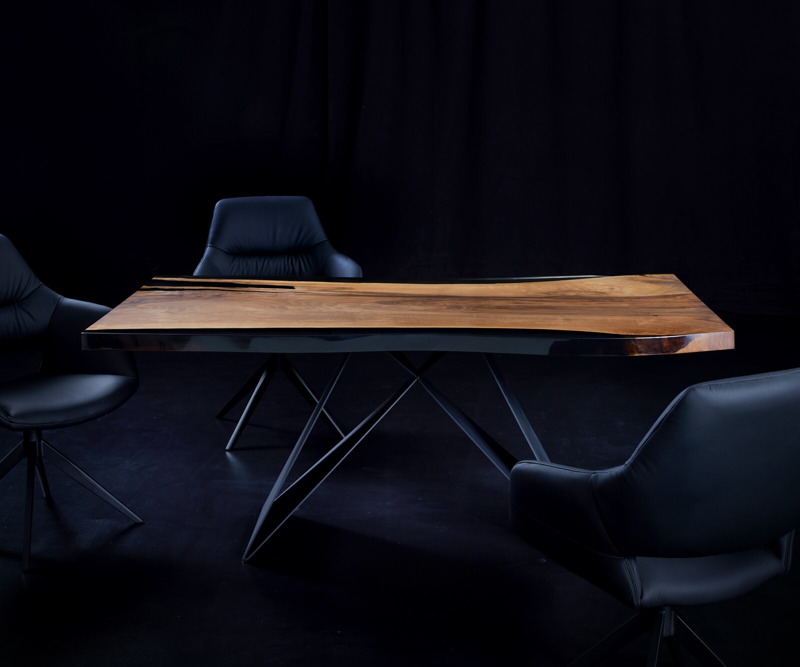 Tischplatte Nussbaum Natur 180 cm Epoxid Unikat Nr. 33706 8