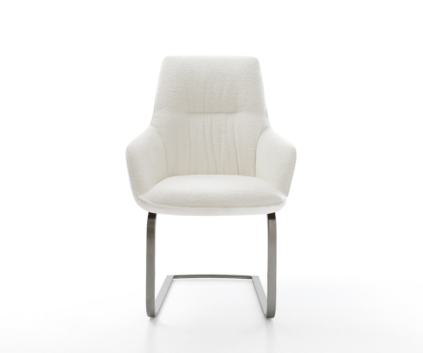 Freischwinger Zelia-Flex mit Armlehnen Bouclé Soft Beige Freischwinger flach Graphit Taschenfederkern 2