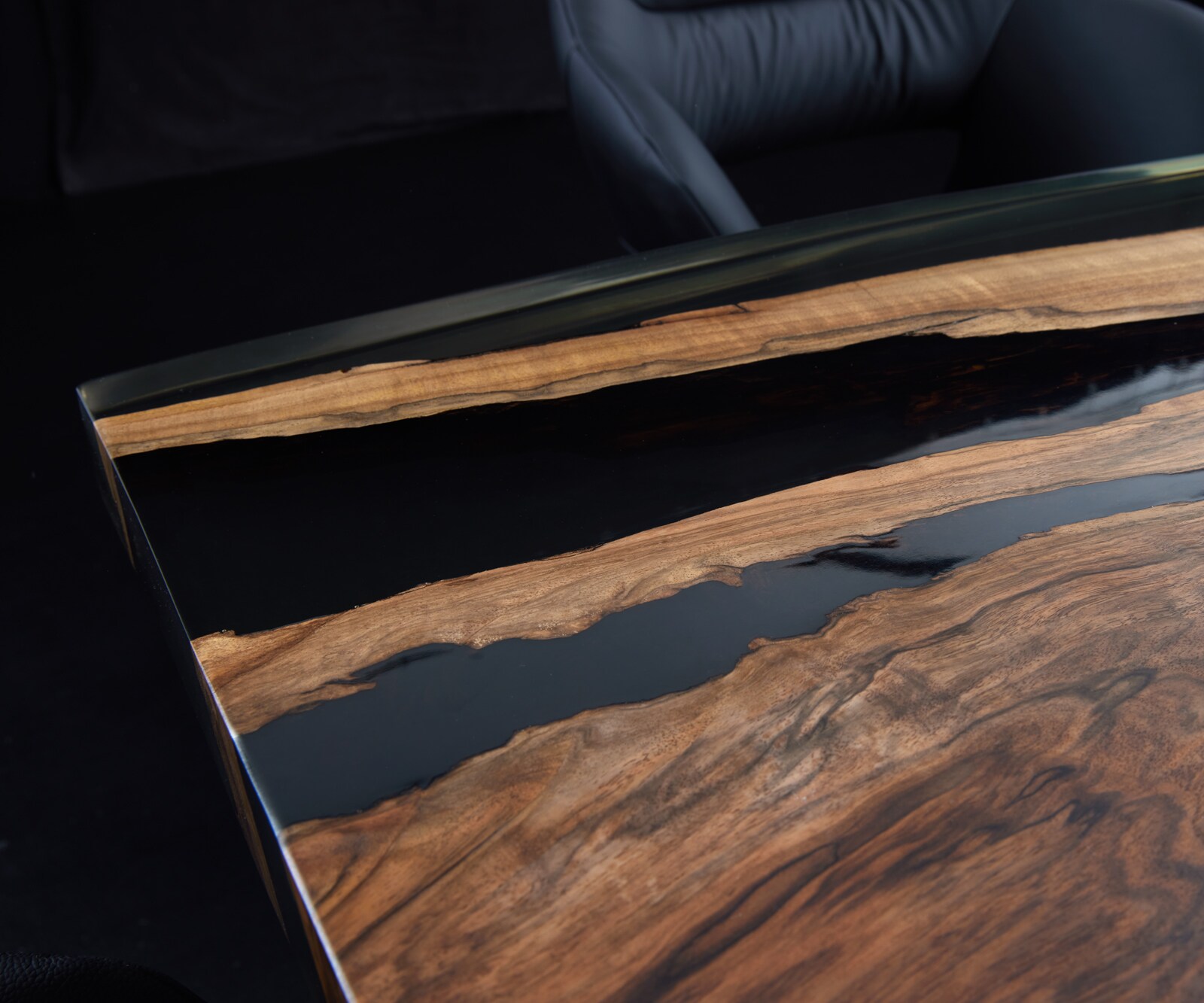 Tischplatte Nussbaum Natur 180 cm Epoxid Unikat Nr. 33706 5