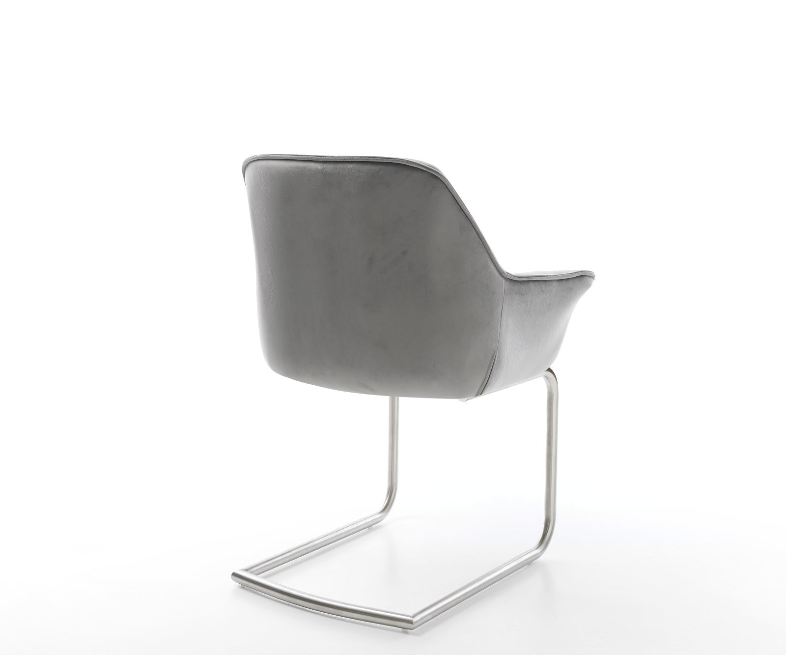 Freischwinger Keila-Flex mit Armlehnen Samt Grau Freischwinger rund Edelstahl 5 Freischwinger Keila-Flex mit Armlehnen Samt Grau Freischwinger rund Edelstahl 5