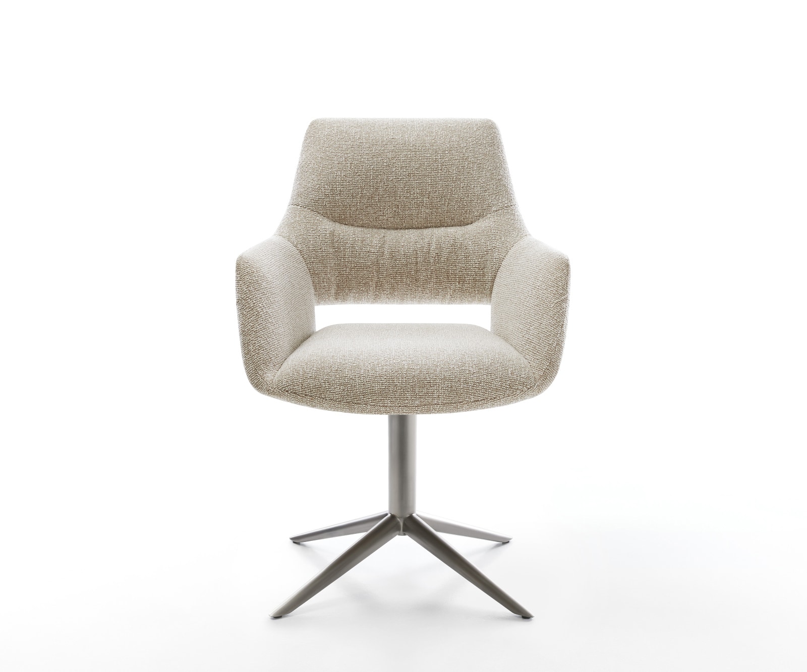 Drehstuhl Yago-Flex mit Armlehnen Webstoff Soft Beige Fußkreuz Graphit 360° drehbar Wippfunktion Taschenfederkern 2
