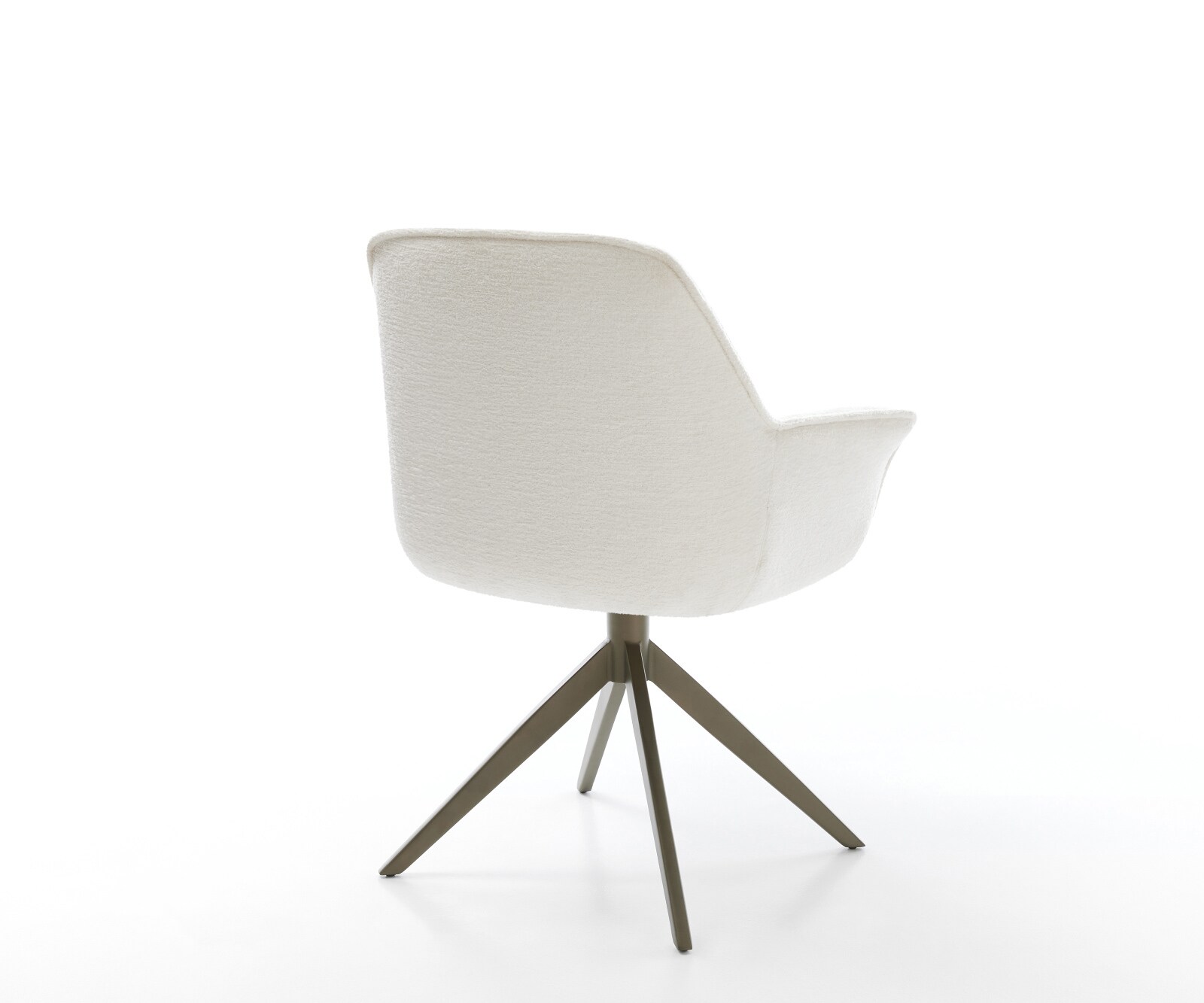 Drehstuhl Keila-Flex mit Armlehnen Bouclé Soft Beige Kreuzgestell breit Effektfinish Titan 360° drehbar Wippfunktion 4