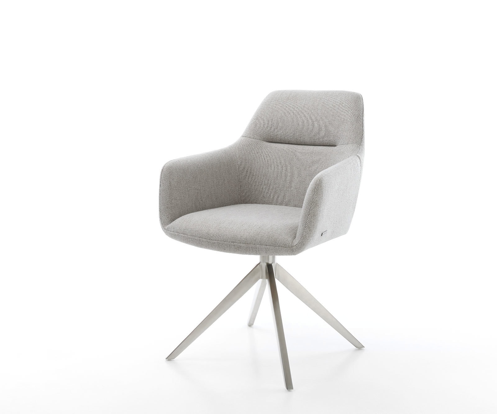 Drehstuhl Pejo-Flex Stripes Hellgrau Kreuzgestell breit Edelstahl 360° drehbar Wippfunktion Taschenfederkern 1