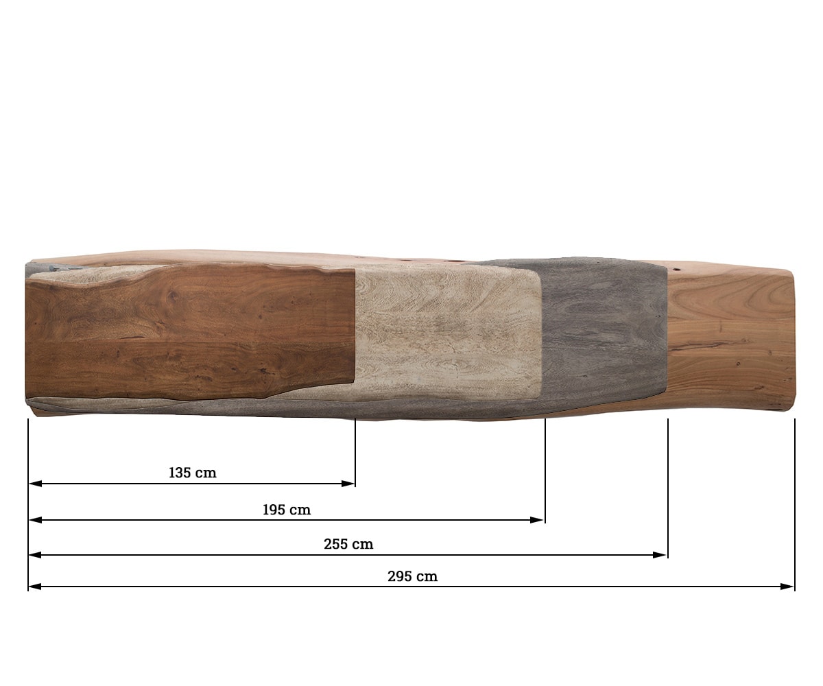 Sitzplatte Live-Edge Baumbank 295x40x5 Akazie Braun 2 Sitzplatte Live-Edge Baumbank 295x40x5 Akazie Braun 2