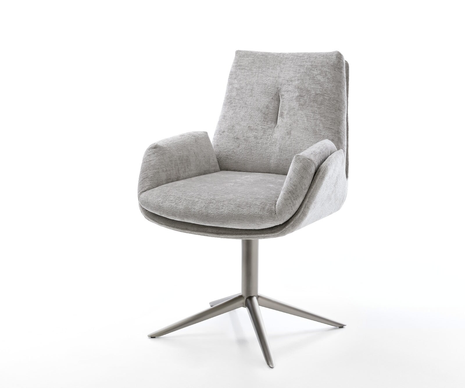 Drehstuhl Clea-Flex Chenille Silbergrau Fußkreuz Graphit 360° drehbar Wippf günstig online kaufen