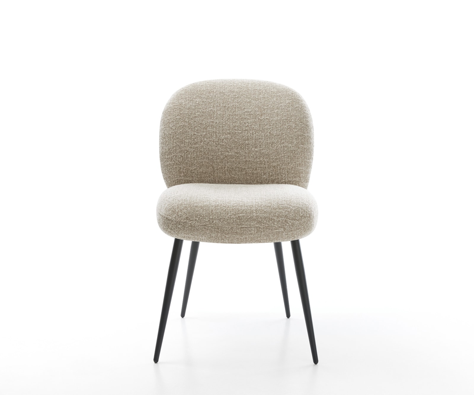 Esszimmerstuhl Nube-Flex Webstoff Soft Beige 4-Fuß konisch Schwarz Taschenfederkern 2