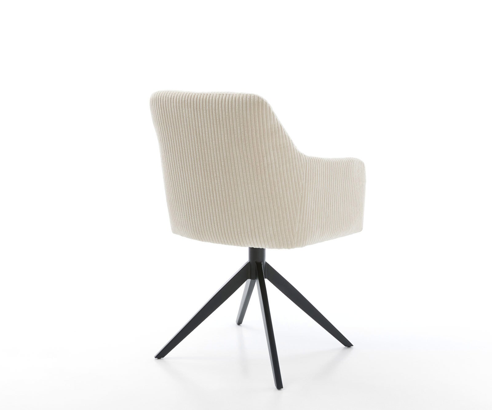 Drehstuhl Greg-Flex Cord Beige Kreuzgestell breit Schwarz 360° drehbar Wippfunktion Taschenfederkern 4