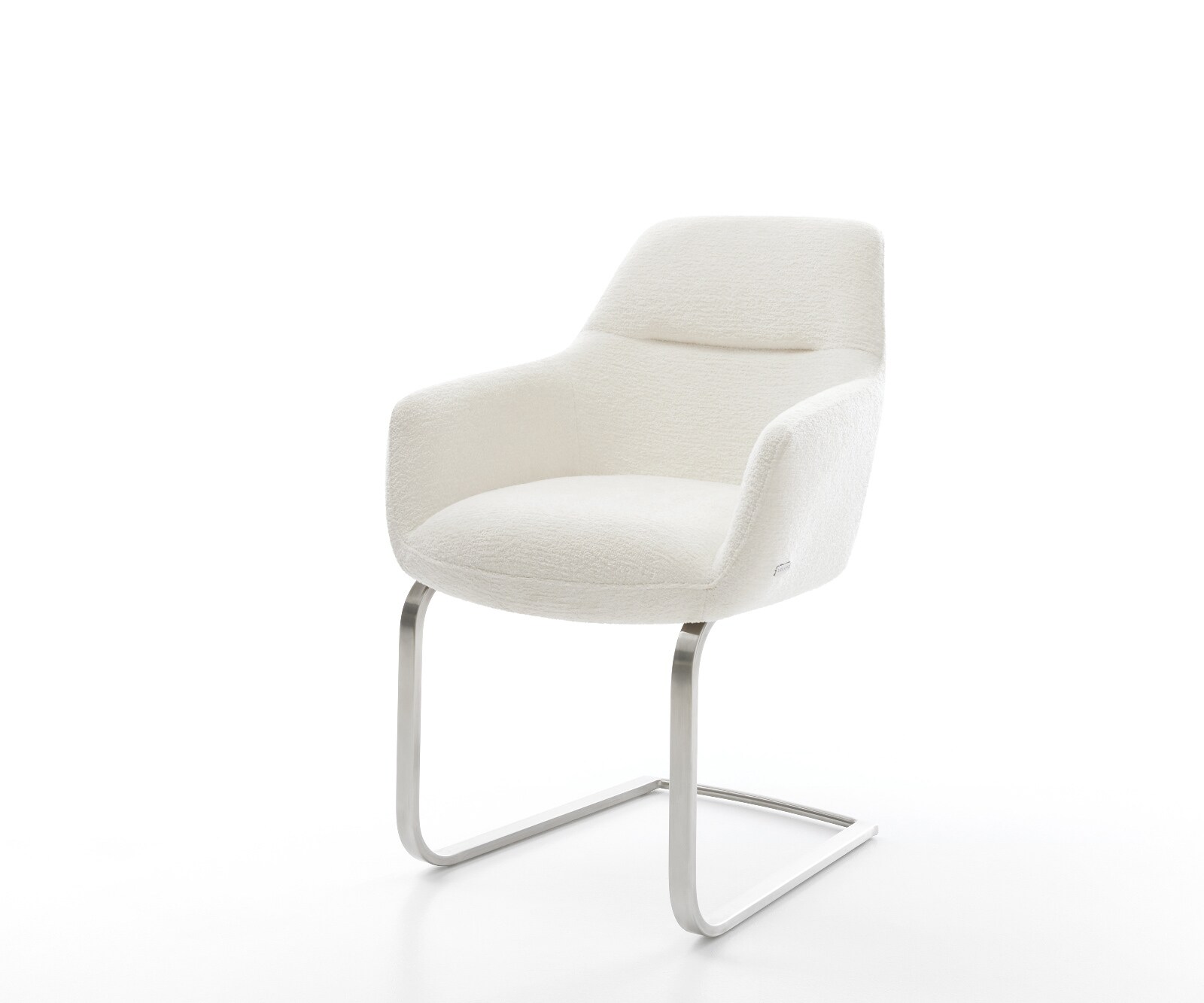 Freischwinger Pejo-Flex Bouclé Soft Beige Freischwinger flach Edelstahl Taschenfederkern 1