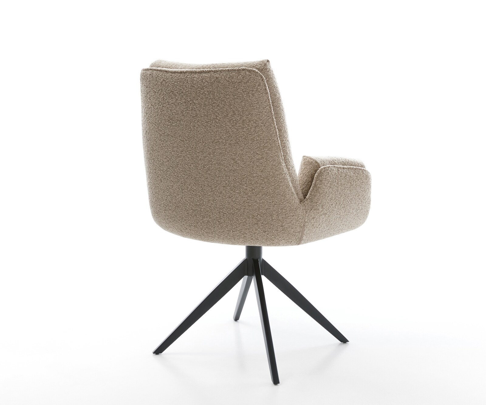 Drehstuhl Clea-Flex Bouclé Schlamm Kreuzgestell breit Schwarz 360° drehbar Wippfunktion 5