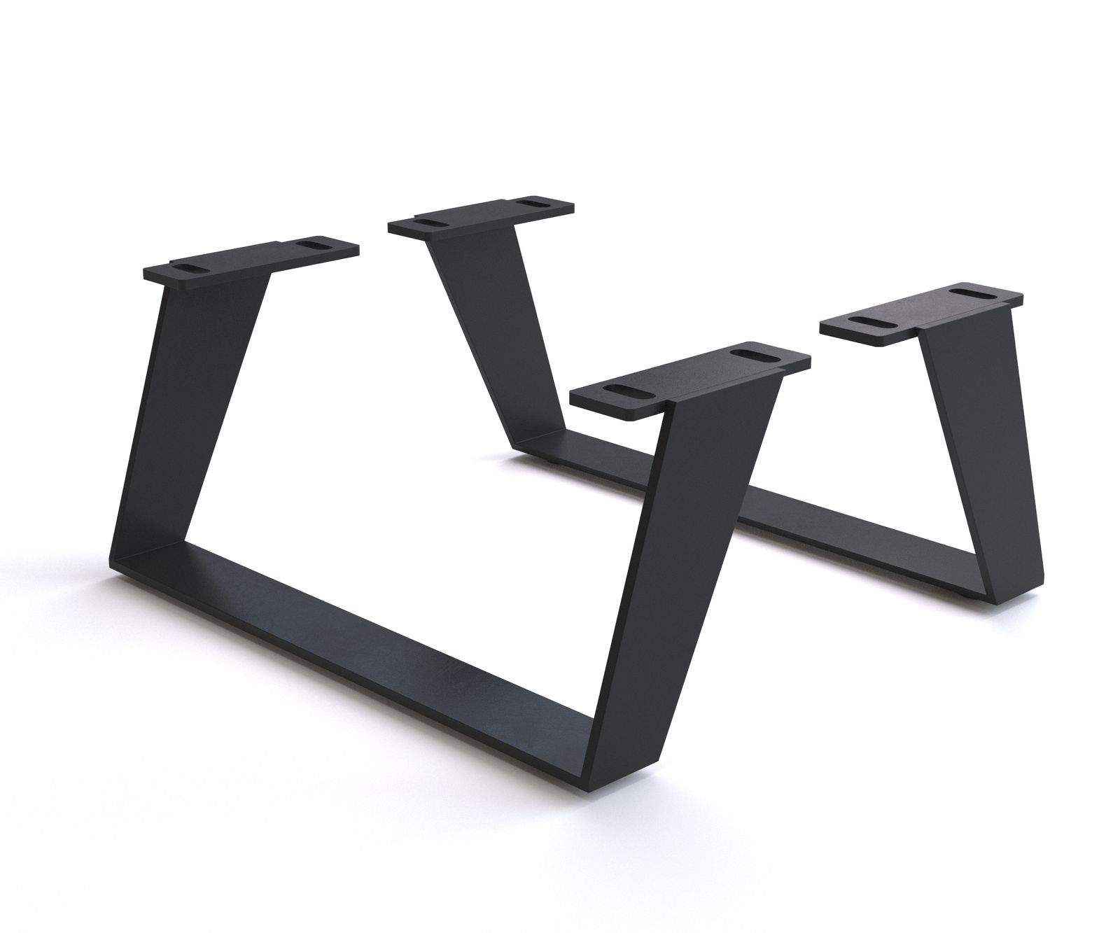 Fuß Winkelkufe 15 cm Metall Schwarz für Kastenmöbel der Tiefe 40 cm (2er Set) 1