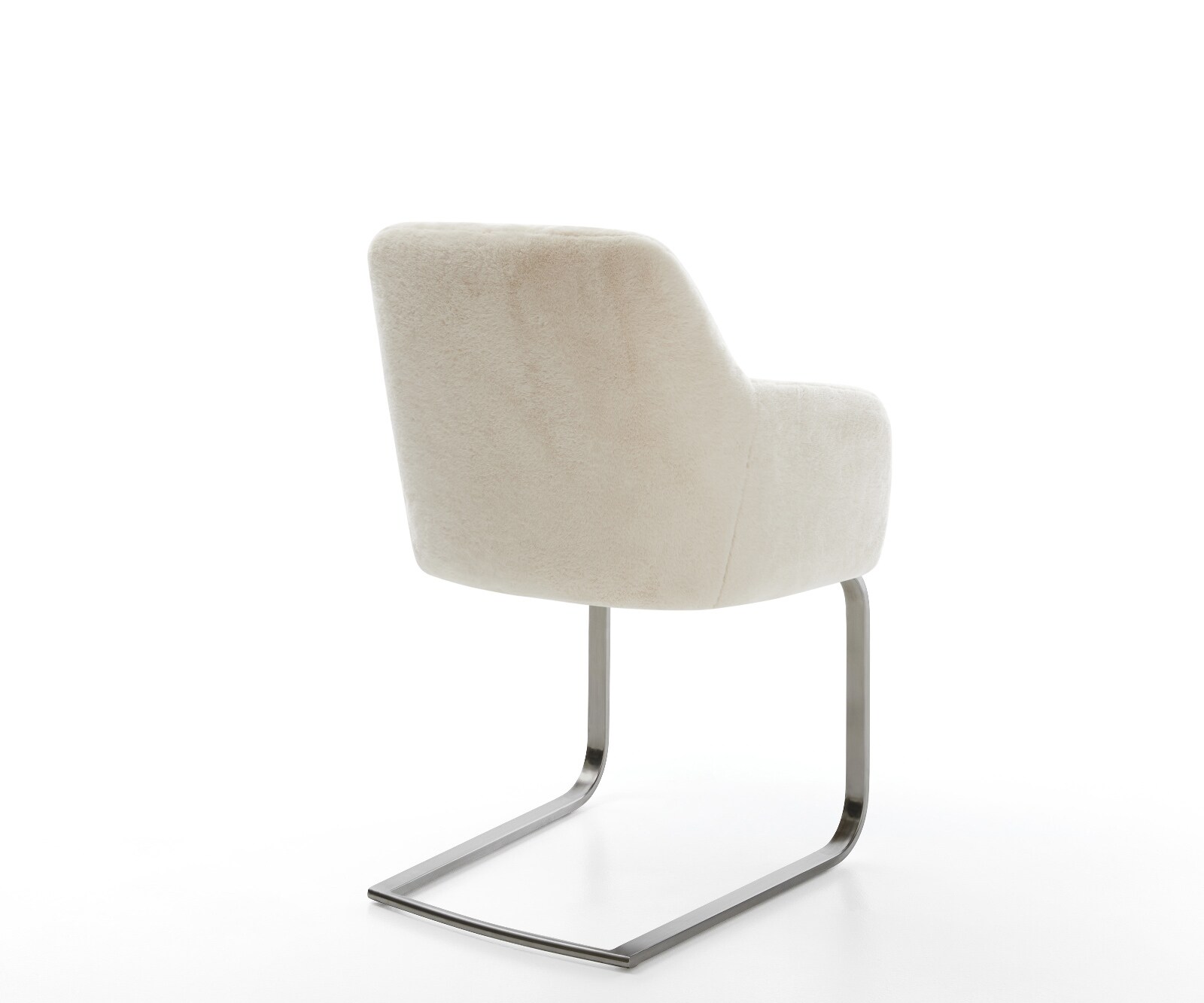 Freischwinger Greg-Flex Plüsch Creme-Weiß Freischwinger flach Graphit Taschenfederkern 5