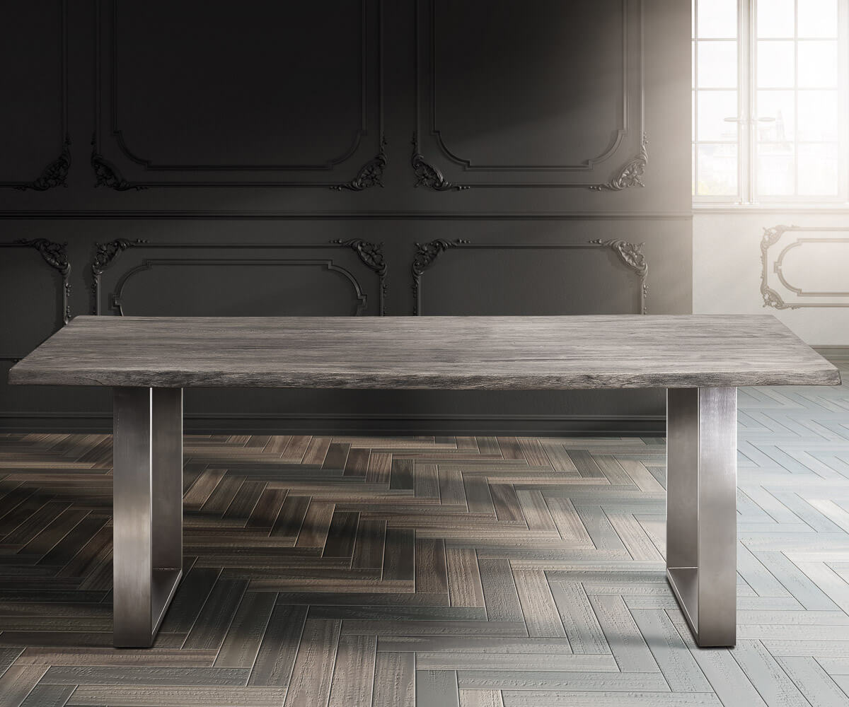 Esstischplatte Edge 220x100cm XL Akazie Platin Live-Edge 4