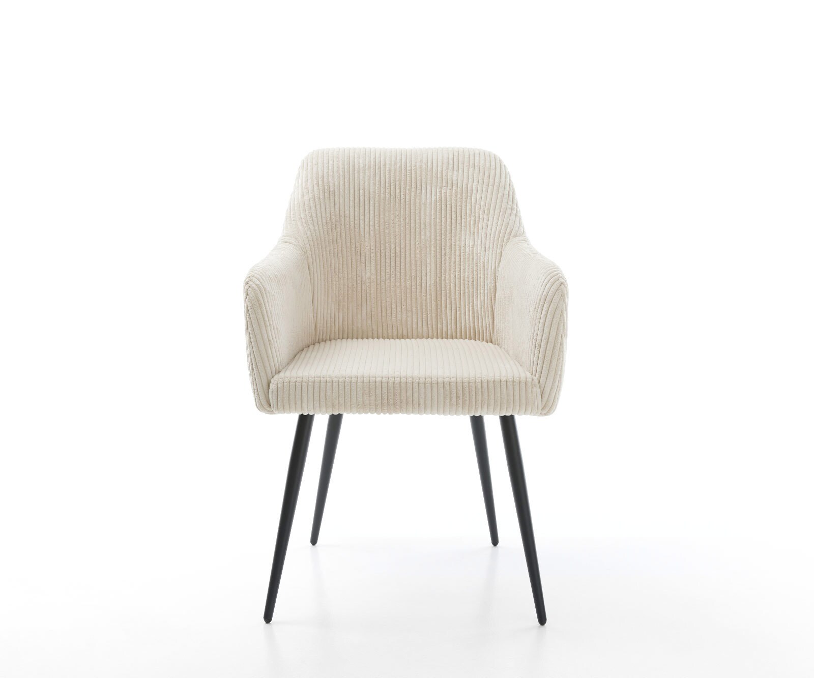 Esszimmerstuhl Greg-Flex Cord Beige 4-Fuß konisch Schwarz Taschenfederkern 1