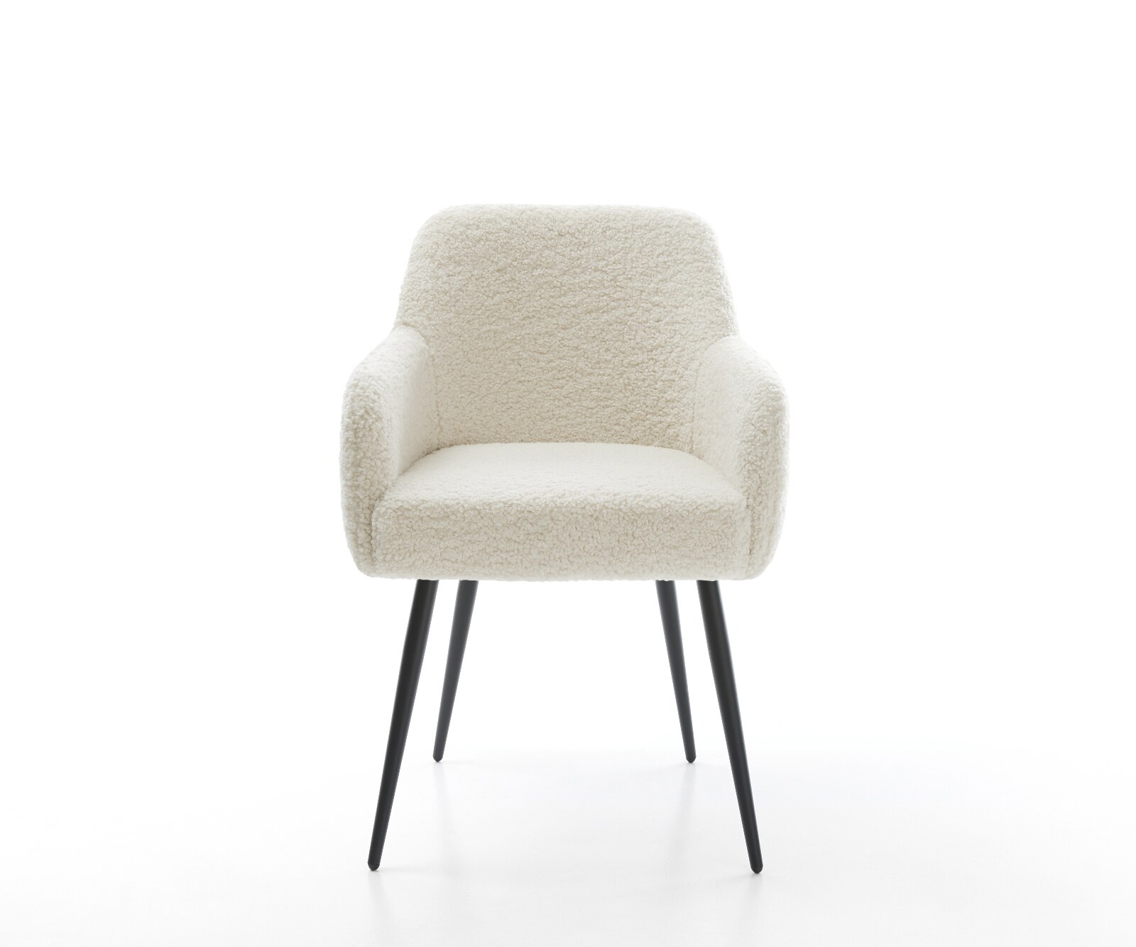 Esszimmerstuhl Greg-Flex Teddy Beige 4-Fuß konisch Schwarz Taschenfederkern 2