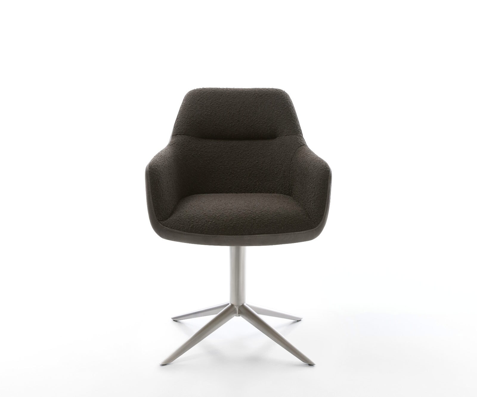 Drehstuhl Pejo-Flex Materialmix Schwarz Fußkreuz Edelstahl 360° drehbar Wippfunktion Taschenfederkern 2