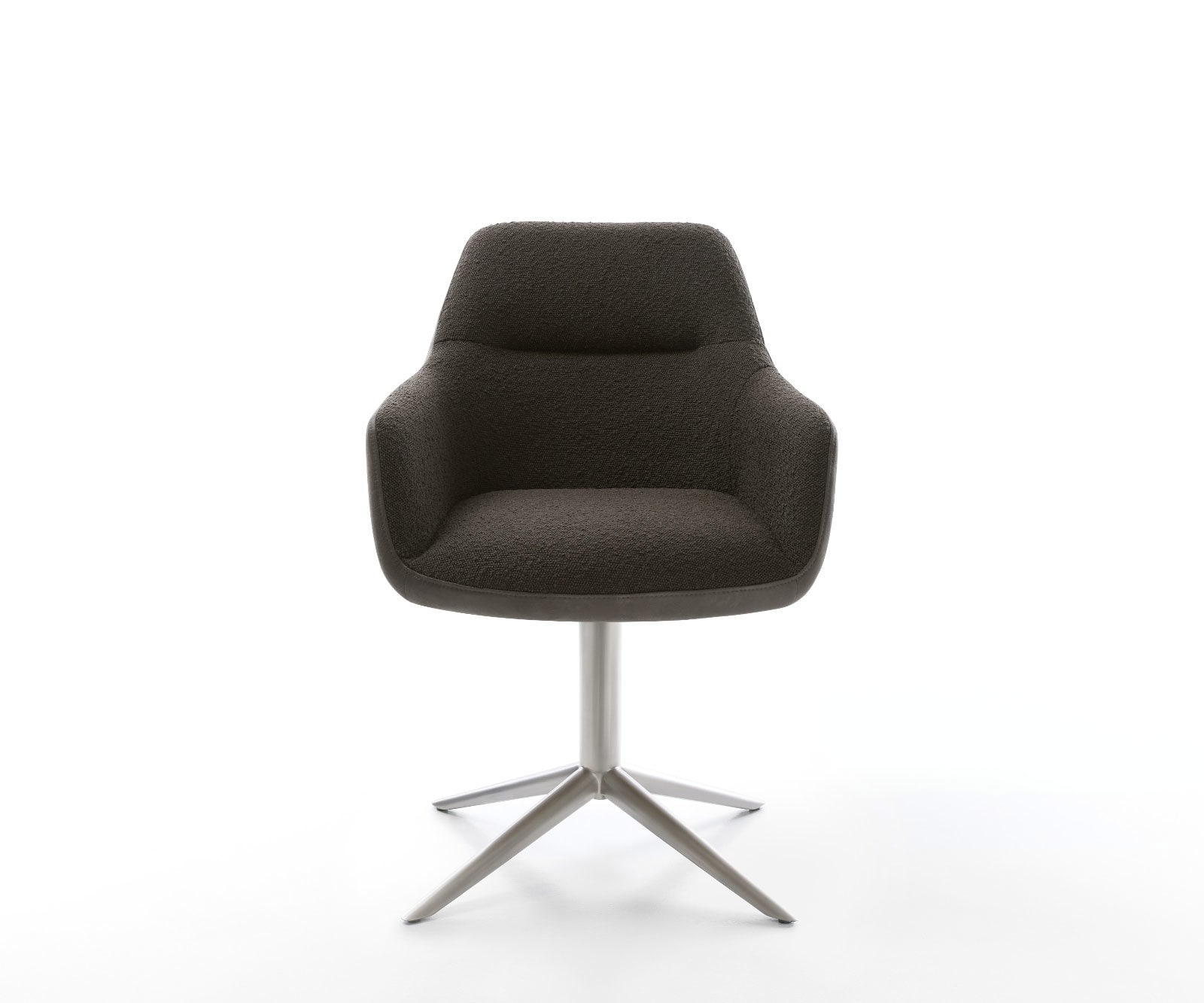 Drehstuhl Pejo-Flex Materialmix Schwarz Fußkreuz Edelstahl 360° drehbar Wippfunktion Taschenfederkern 2