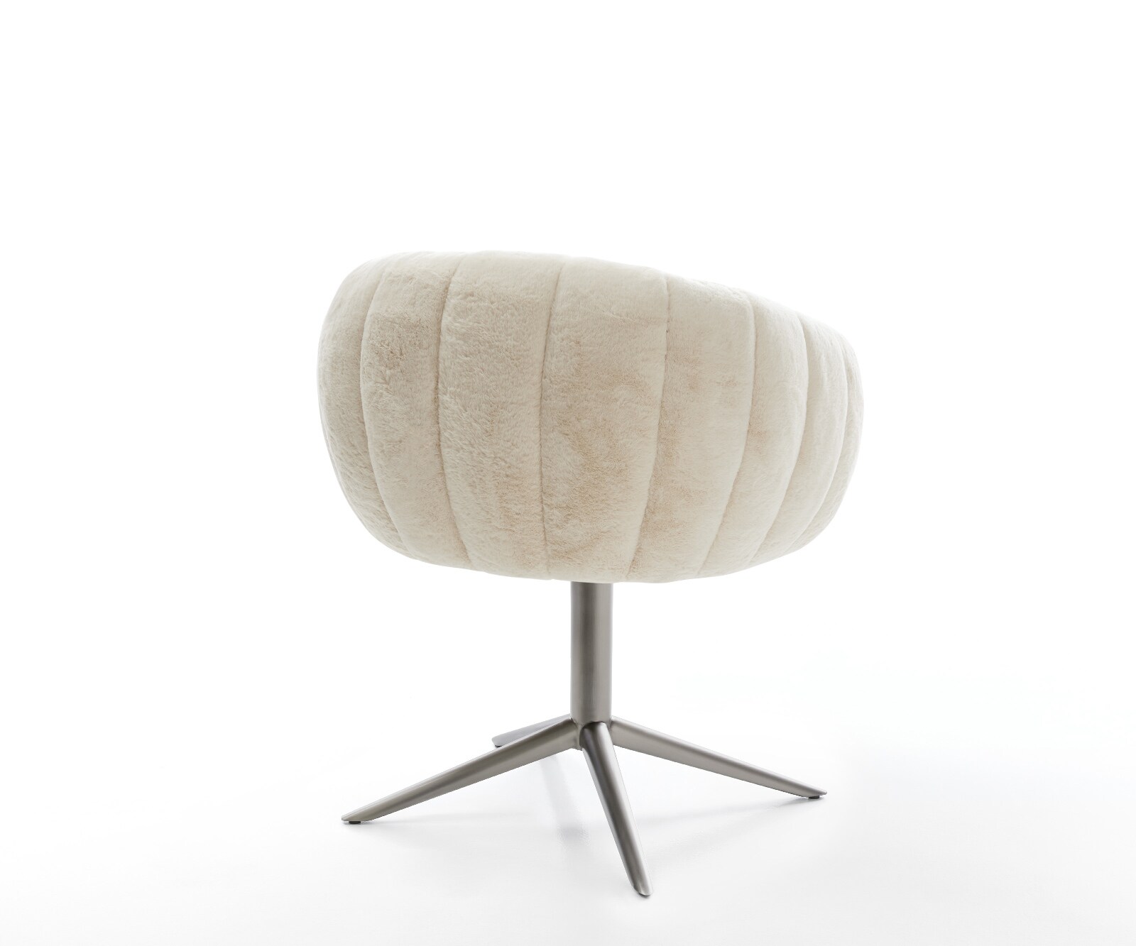 Drehstuhl Jada-Flex Plüsch Creme-Weiß Fußkreuz Graphit 360° drehbar Wippfunktion Taschenfederkern 5