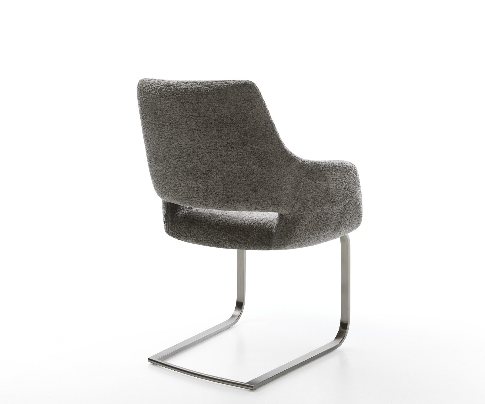 Freischwinger Yago-Flex mit Armlehnen Bouclé Soft Schlamm Freischwinger flach Graphit Taschenfederkern 5