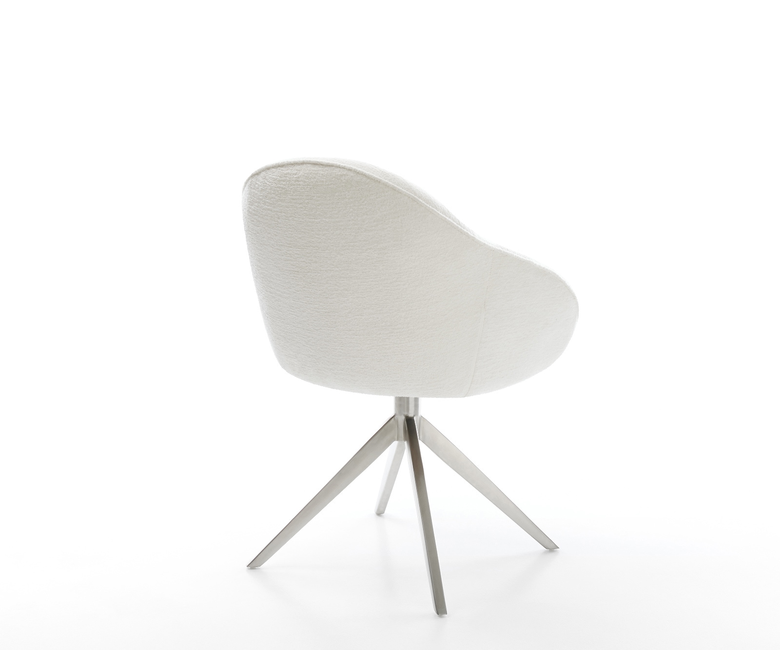 Drehstuhl Gaio-Flex Bouclé Soft Beige Kreuzgestell breit Edelstahl 360° drehbar Wippfunktion 5