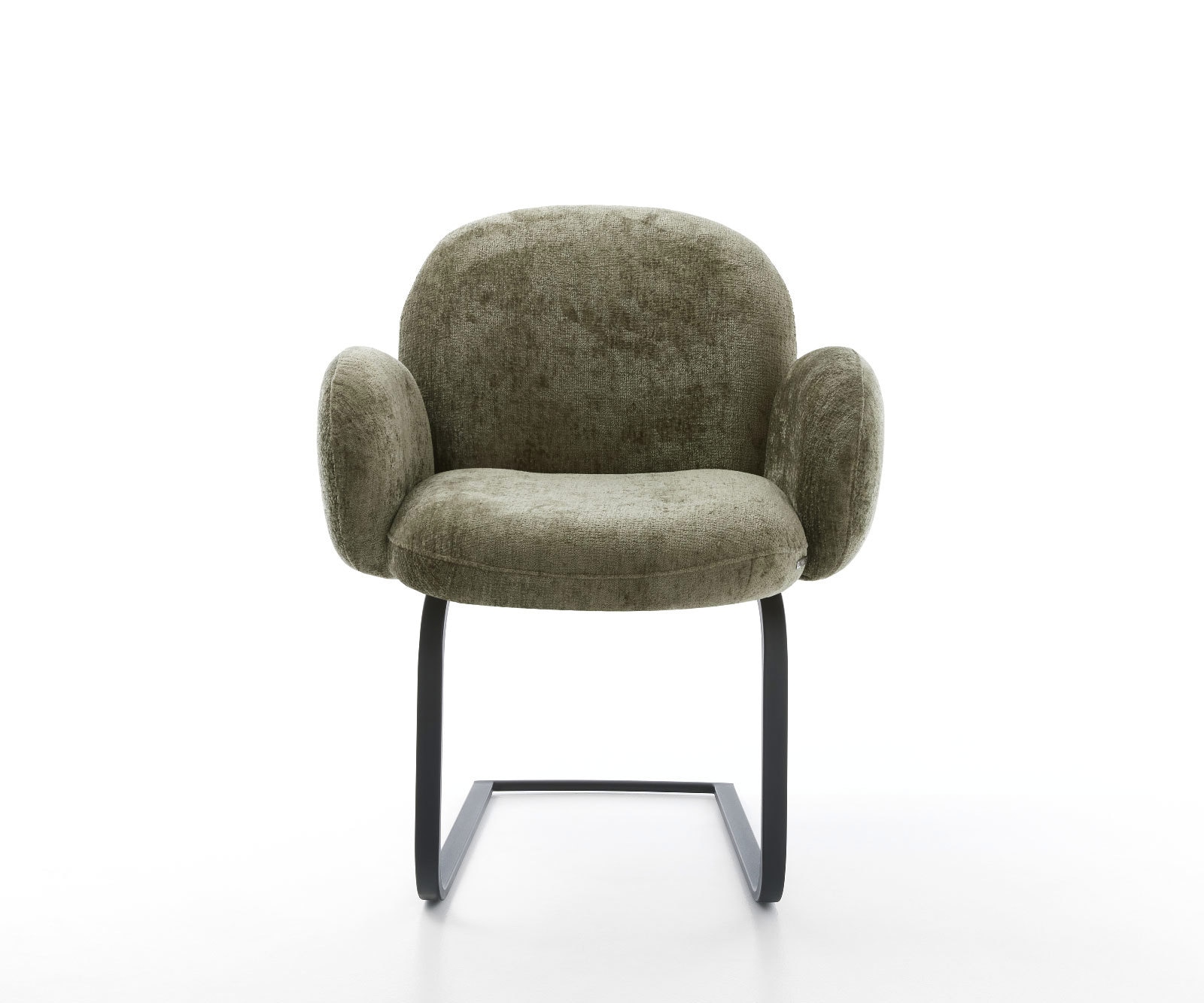 Freischwinger Nube-Flex mit Armlehnen Chenille Olive Freischwinger flach Schwarz Taschenfederkern 1 Freischwinger Nube-Flex mit Armlehnen Chenille Olive Freischwinger flach Schwarz Taschenfederkern 1