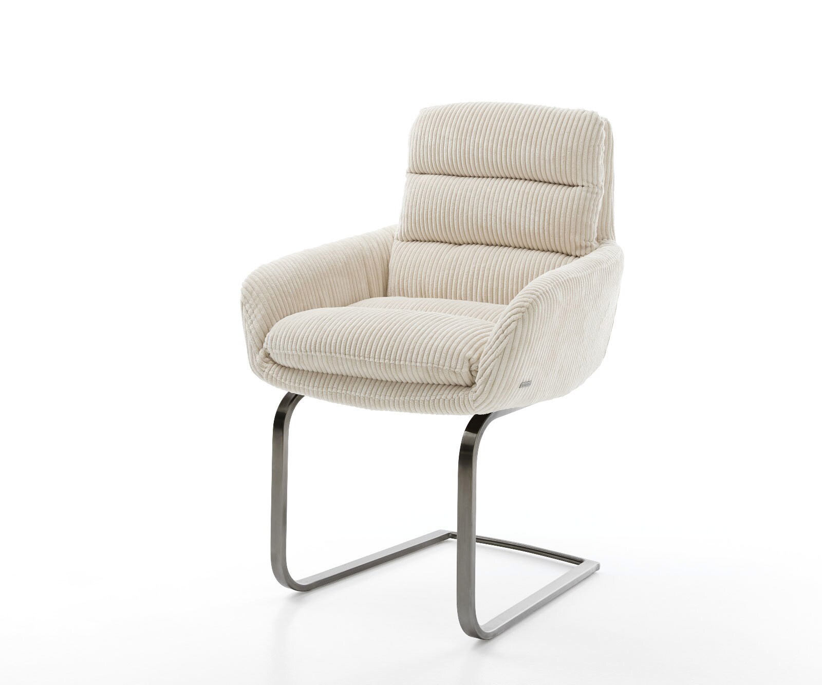 Freischwinger Abelia-Flex mit Armlehnen Cord Beige Freischwinger flach Grap günstig online kaufen