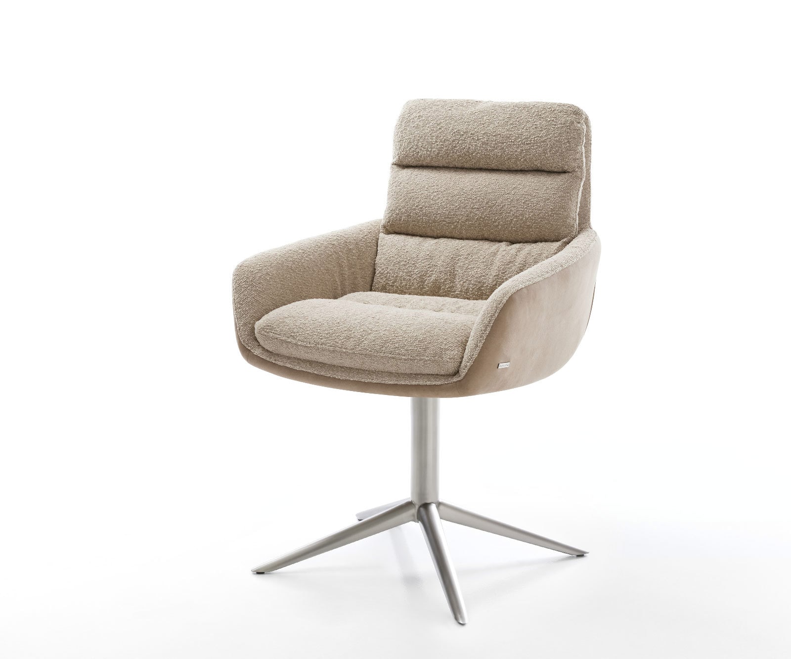 Drehstuhl Abelia-Flex mit Armlehnen Materialmix Schlamm Fußkreuz Edelstahl 360° drehbar Wippfunktion Drehstuhl Abelia-Flex mit Armlehnen Materialmix Schlamm Fußkreuz Edelstahl 360° drehbar Wippfunktion