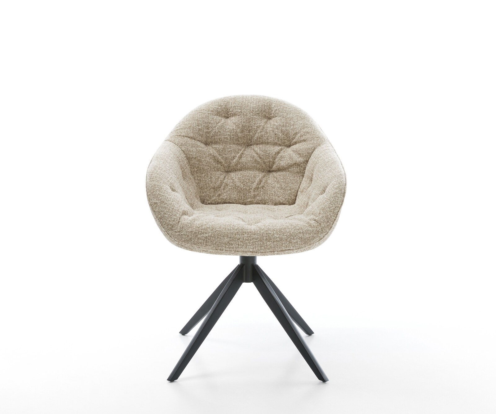 Drehstuhl Gaio-Flex Webstoff Soft Beige Kreuzgestell breit Schwarz 360° drehbar Wippfunktion 2