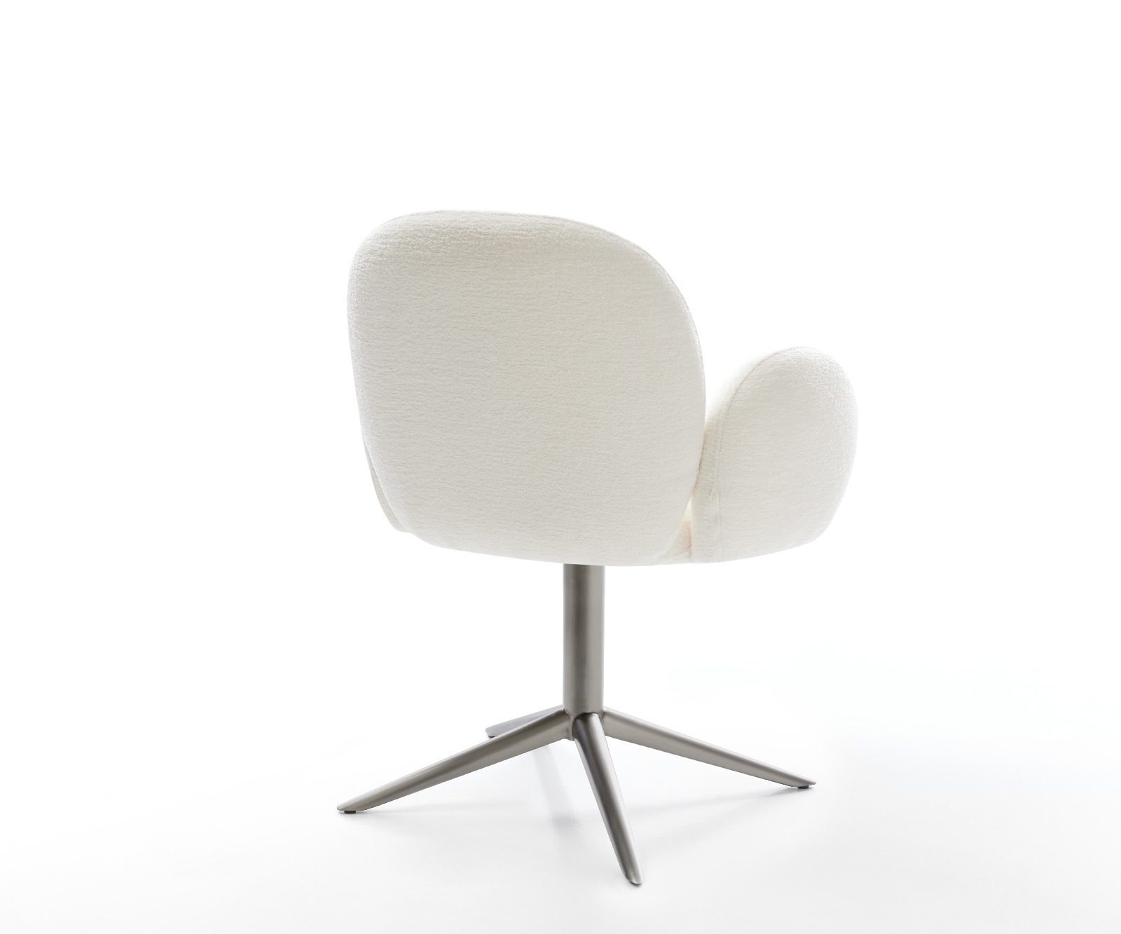 Drehstuhl Nube-Flex mit Armlehnen Bouclé Soft Beige Fußkreuz Graphit 360° drehbar Wippfunktion Taschenfederkern 4