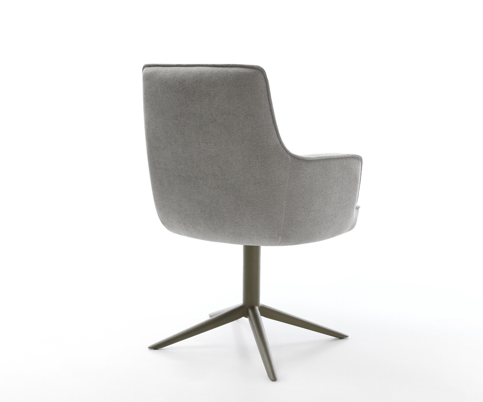 Drehstuhl Heira-Flex mit Armlehnen Strukturstoff Soft Grau Fußkreuz Effektfinish Titan 360° drehbar Wippfunktion Taschenfederkern 4