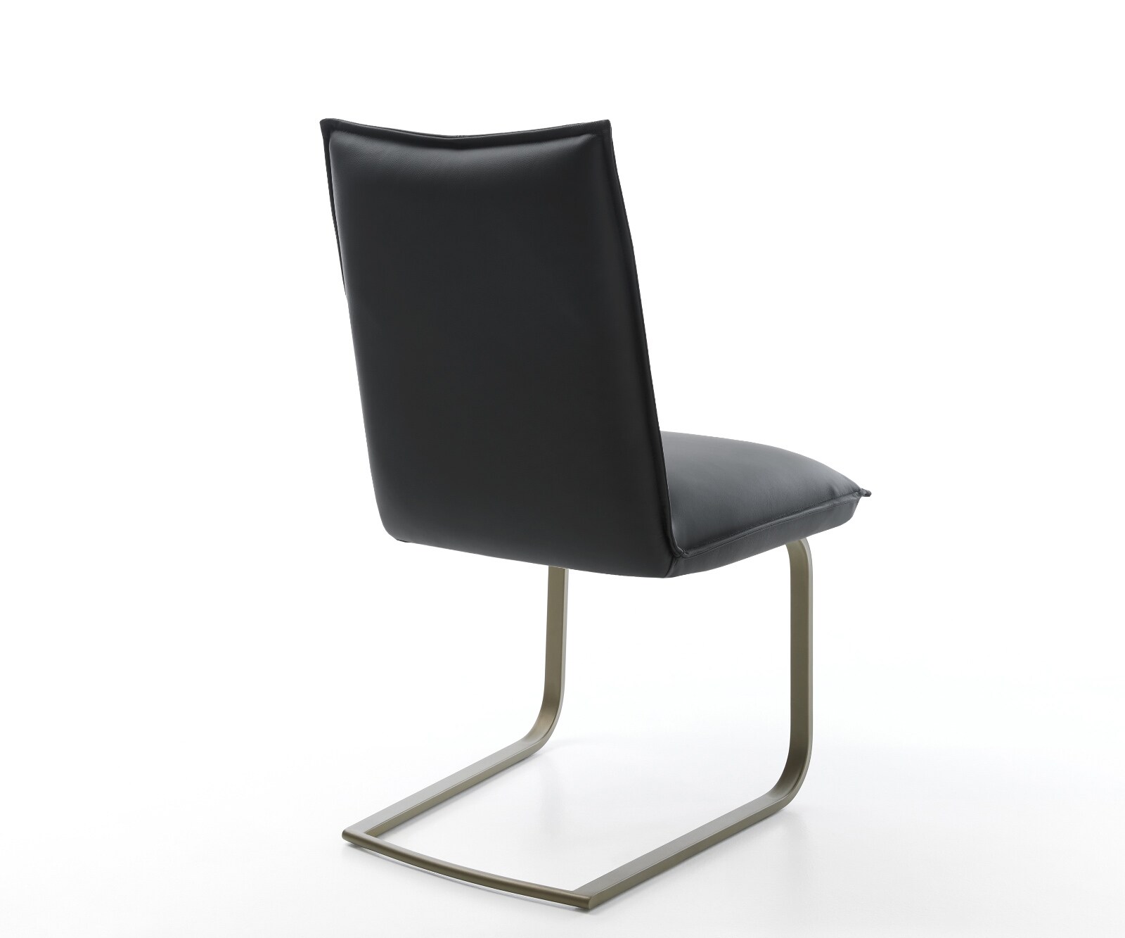 Freischwinger Lelio-Flex Echt-Leder Schwarz Freischwinger flach Effektfinish Titan Taschenfederkern 4