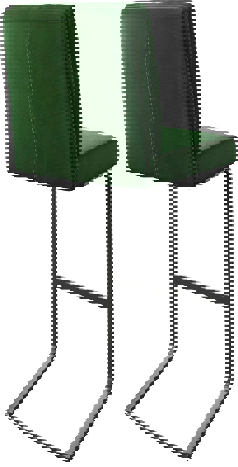 Barstuhl Pela-Flex Samt Grün Freischwinger flach Metall 5
