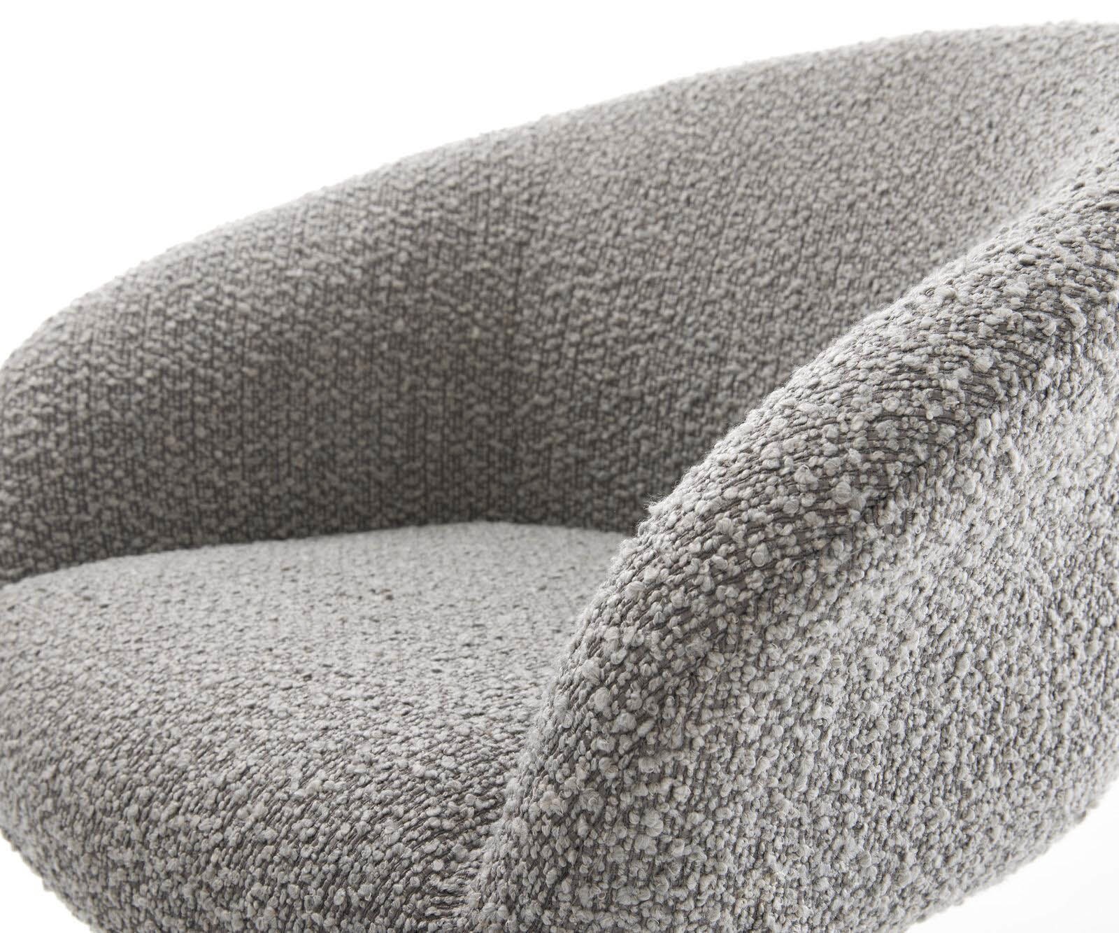 Freischwinger Vinka-Flex mit Armlehnen Bouclé Silbergrau Freischwinger flach Effektfinish Titan Taschenfederkern 3