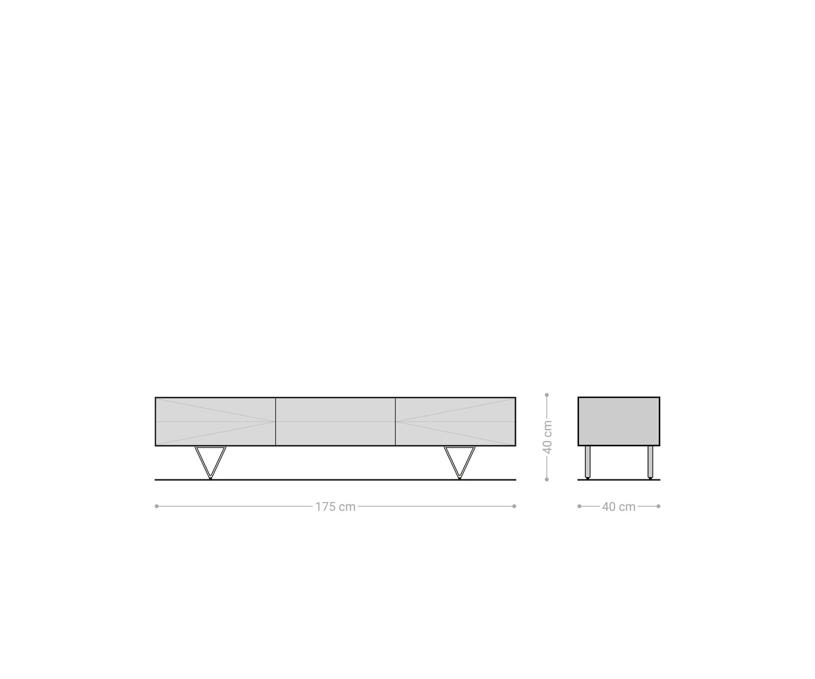 Design-Lowboard Wyatt 175 cm Akazie Braun 1 Klappe 5