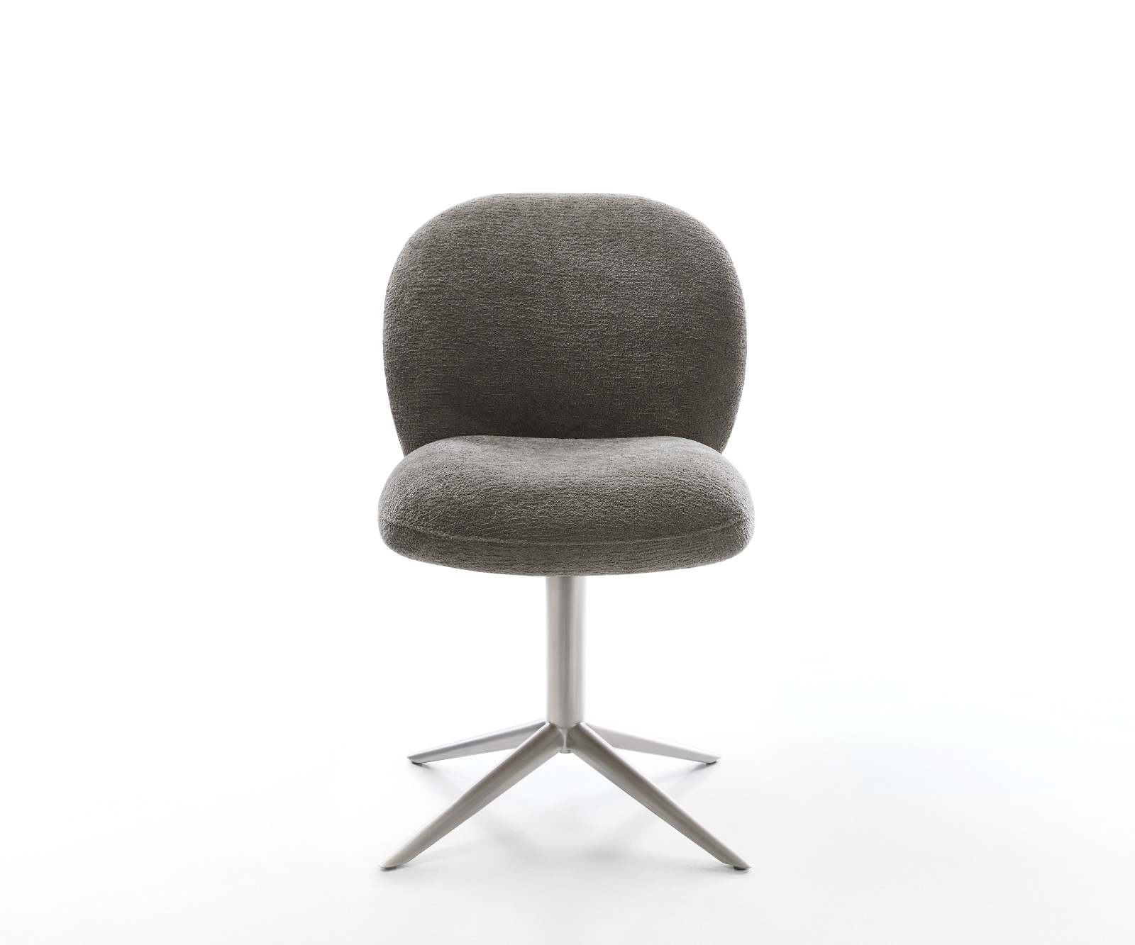 Drehstuhl Nube-Flex Bouclé Soft Schlamm Fußkreuz Edelstahl 360° drehbar Wippfunktion Taschenfederkern 1