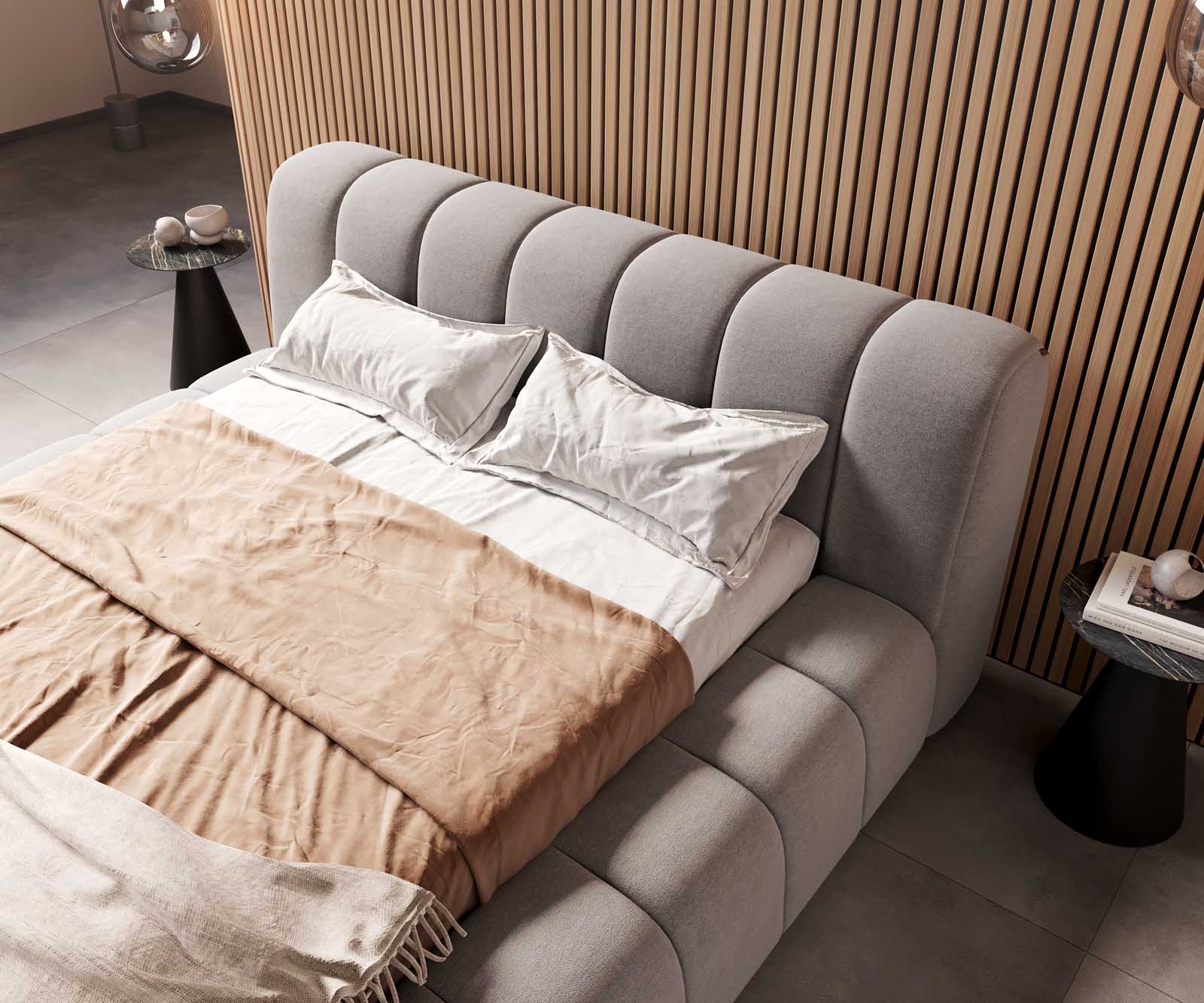 Polsterbettgestell Cutio 140x200 cm Mikrofaser Grau 4